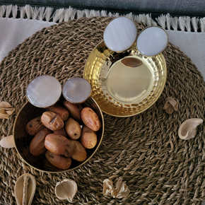 Brass Gold Dish With Stones